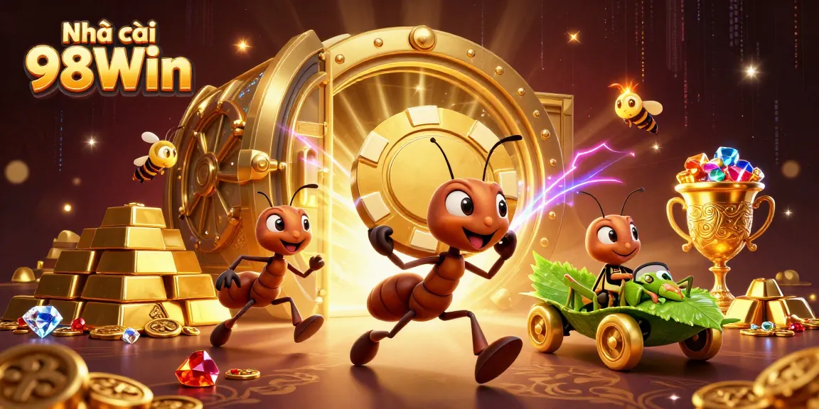 Engage with Nhà cái 98Win in a thrilling online heist featuring ants, poker chips, and treasure galore.