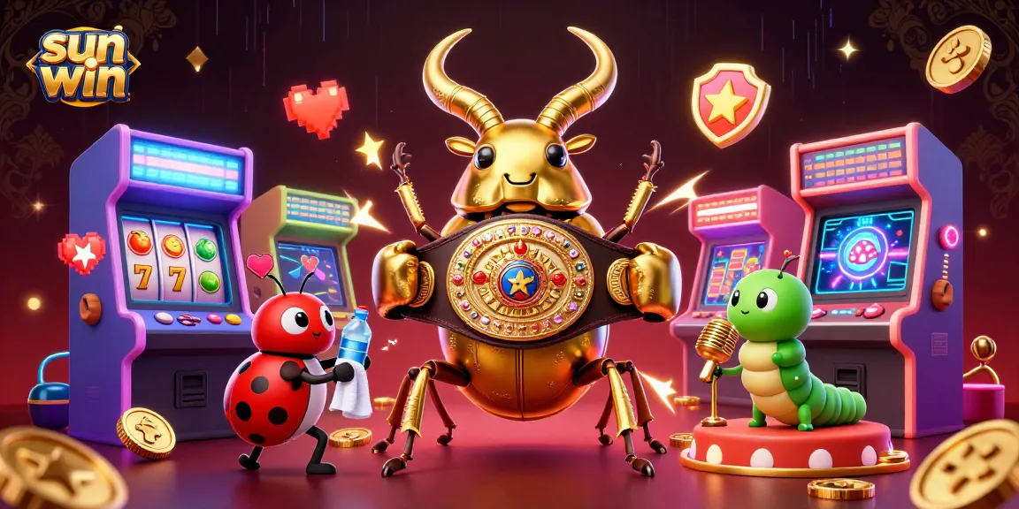 Experience the thrill of sun win as the giant stag beetle faces off in an epic casino environment.